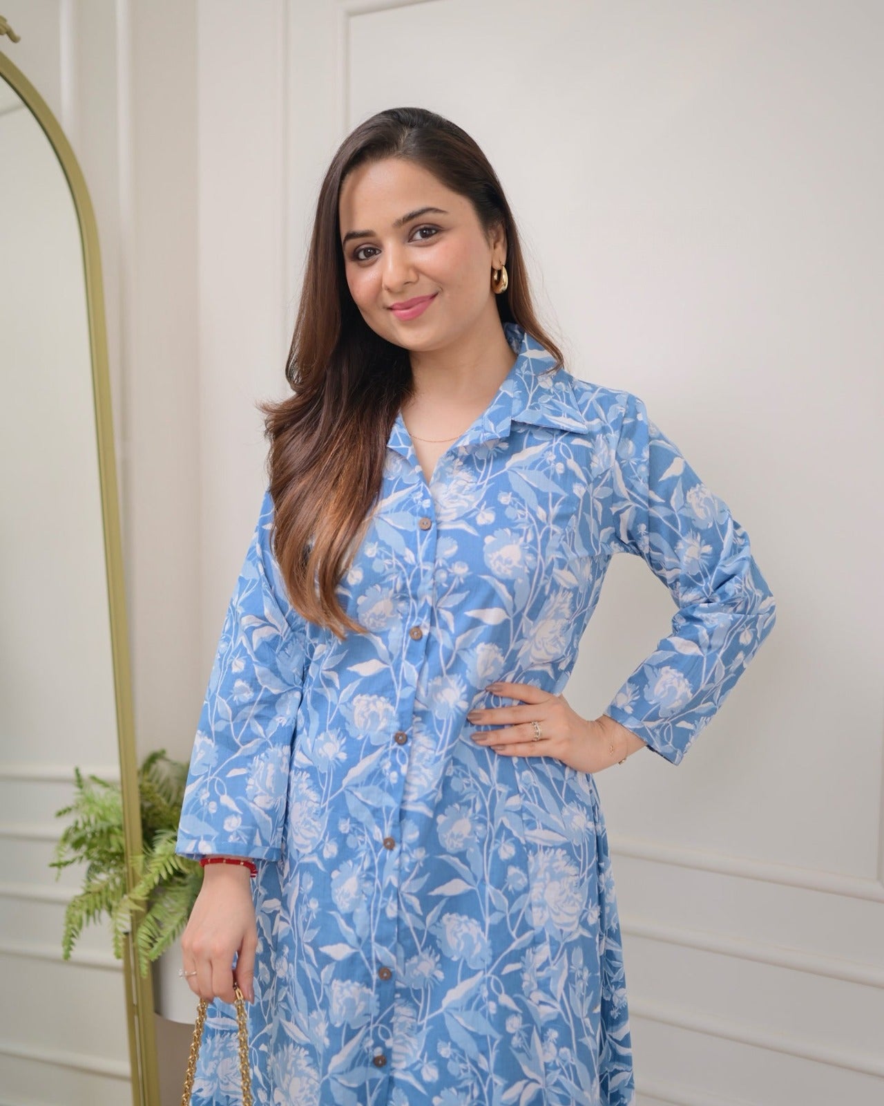 Blue floral cotton Co-ords Set