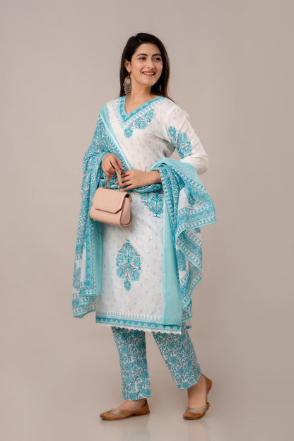 Wovear Blue Colored Salwar Kameez set.